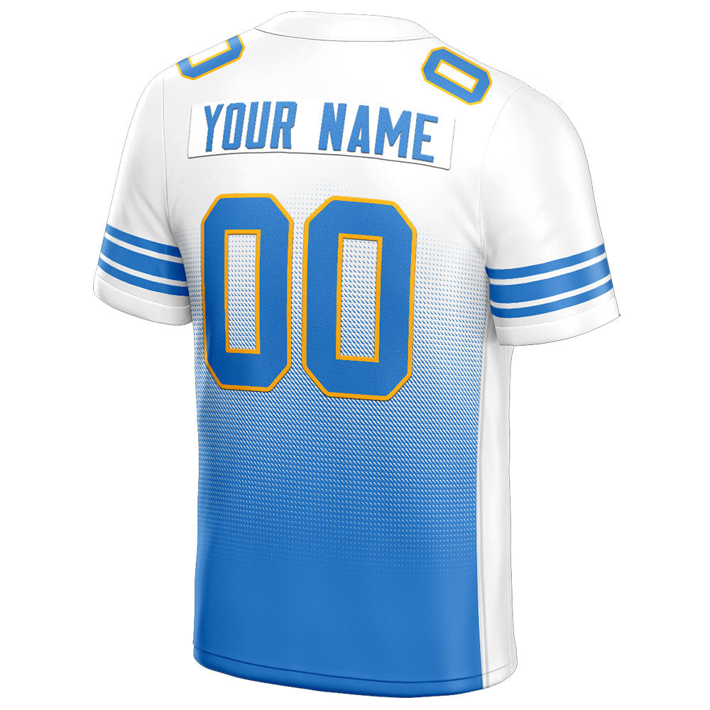 custom authentic gradient fashion football jersey white-light blue