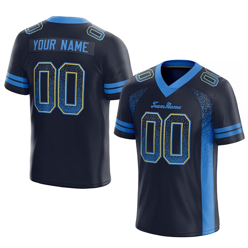 custom authentic drift fashion football jersey navy-light blue mesh