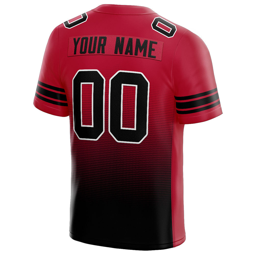 custom authentic gradient fashion football jersey red-black