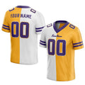 custom authentic split fashion football jersey yellow-white-purple mesh
