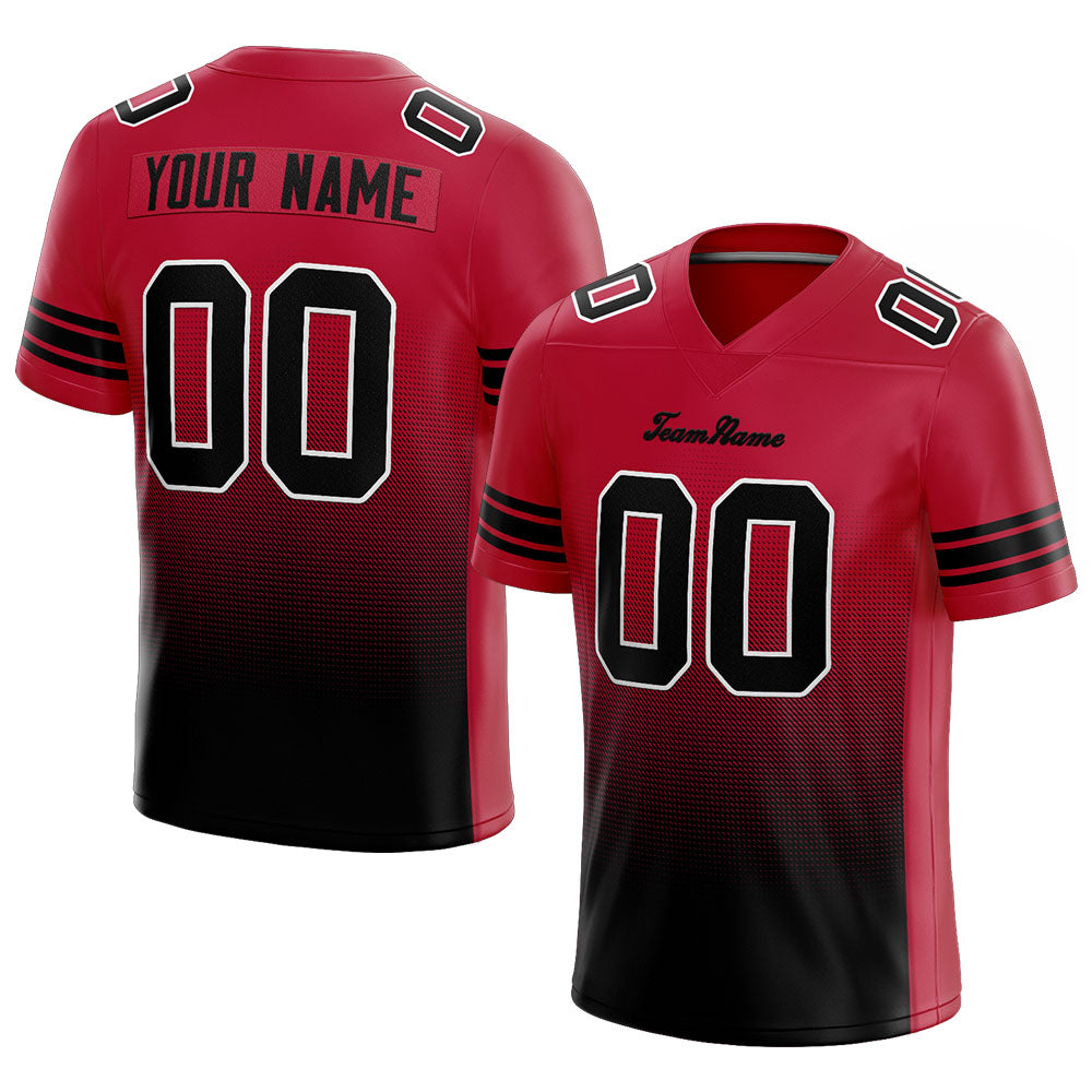 custom authentic gradient fashion football jersey gold-red