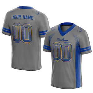 custom authentic drift fashion football jersey gray-blue mesh