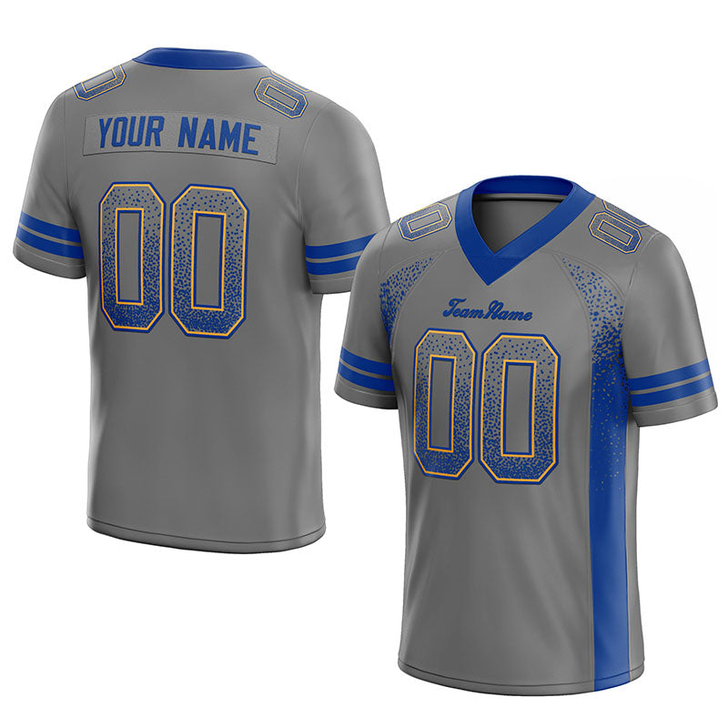 custom authentic drift fashion football jersey gray-blue mesh