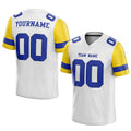 customized authentic football jersey white blue-yellow mesh