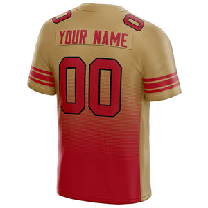 custom authentic gradient fashion football jersey gold-red