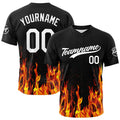 Dise?o personalizado de estampado completo para camiseta de béisbol con dise?o de llamas
