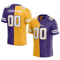 custom authentic split fashion football jersey purple-yellow-white mesh