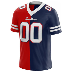 custom authentic split fashion football jersey royal-red-white