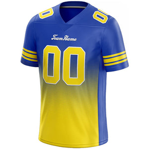 custom authentic gradient fashion football jersey blue-yellow