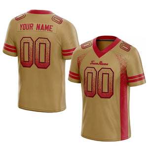 custom authentic drift fashion football jersey gold-red mesh