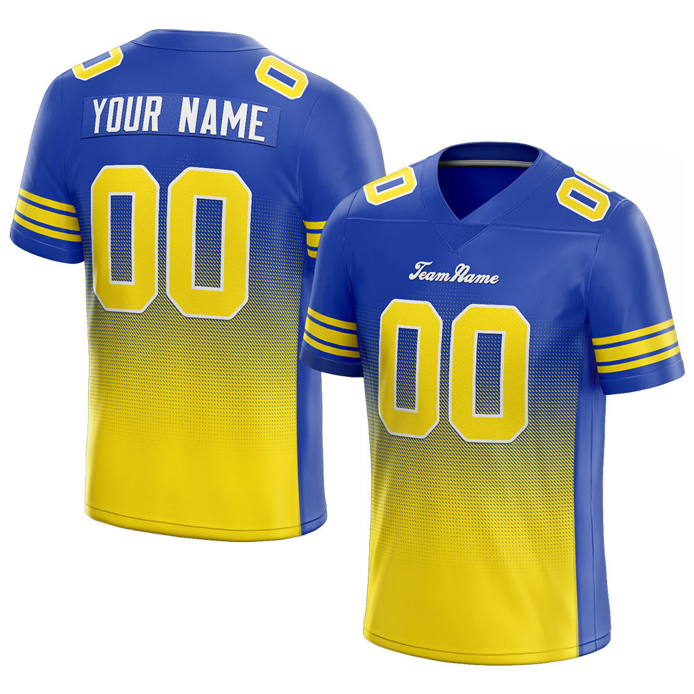 custom authentic gradient fashion football jersey blue-yellow