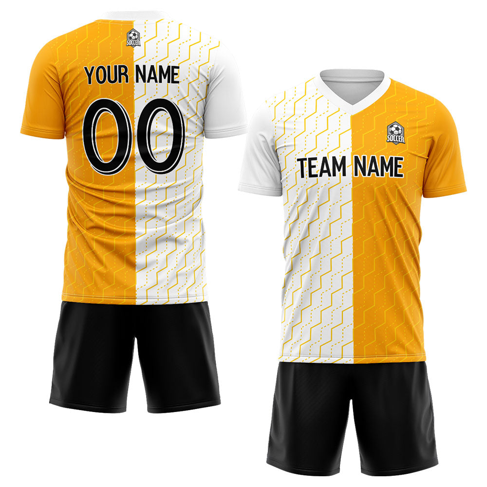 custom soccer set jersey kids adults personalized soccer yellow