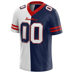 custom authentic split fashion football jersey royal-red-white