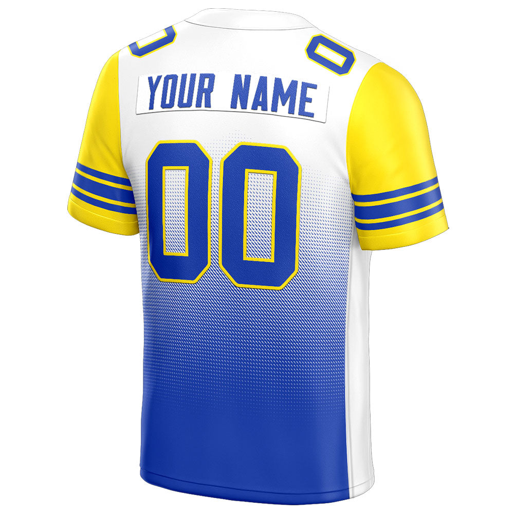 custom authentic gradient fashion football jersey white-blue-yellow