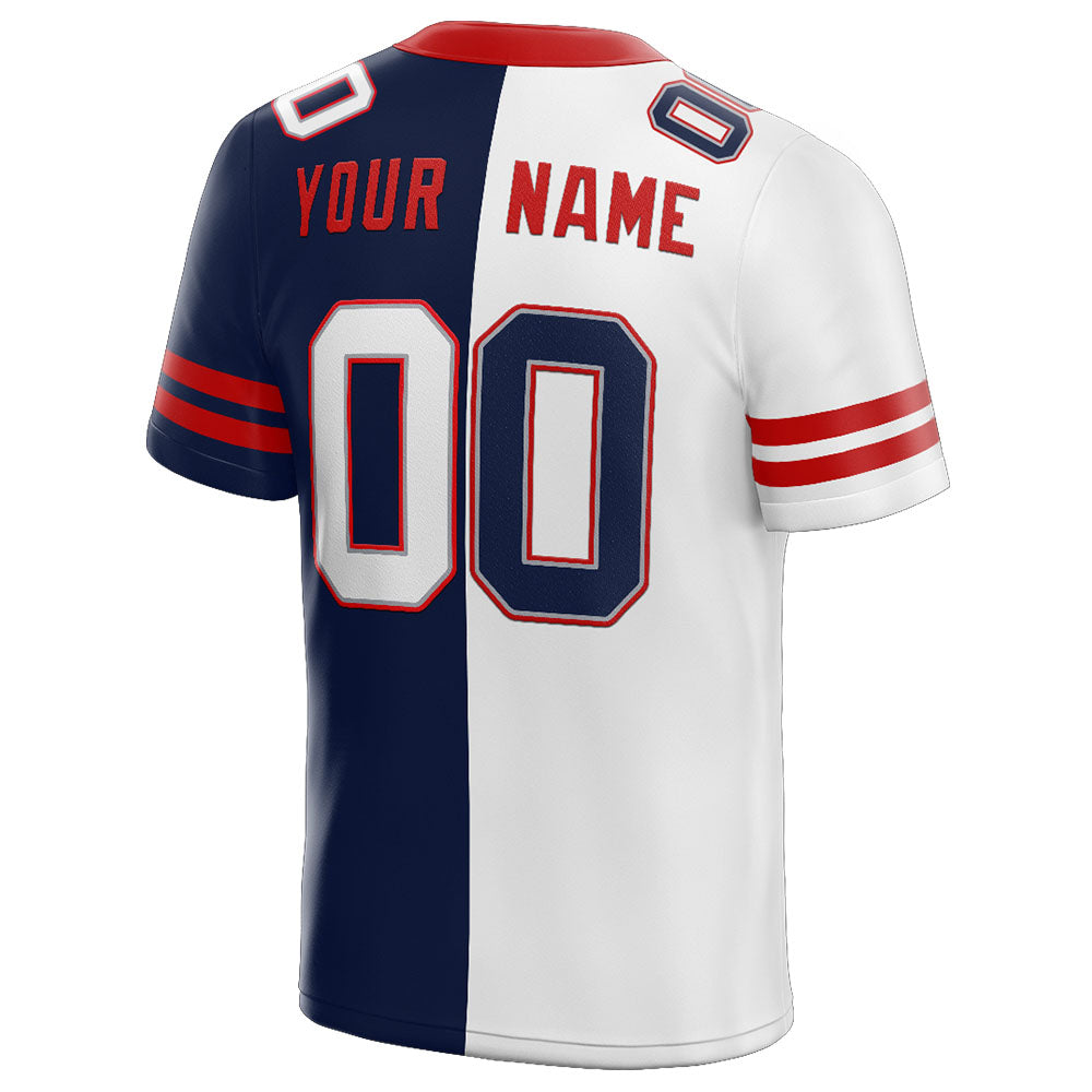 custom authentic split fashion football jersey royal-red-white