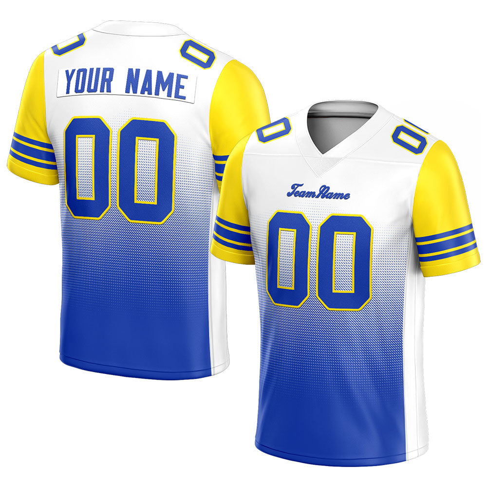 custom authentic gradient fashion football jersey blue-yellow
