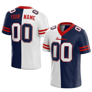 custom authentic split fashion football jersey royal-red-white