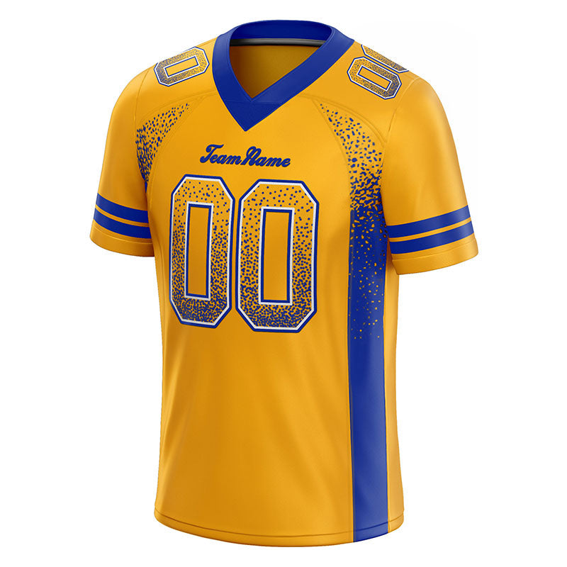 custom authentic drift fashion football jersey yellow-royal mesh