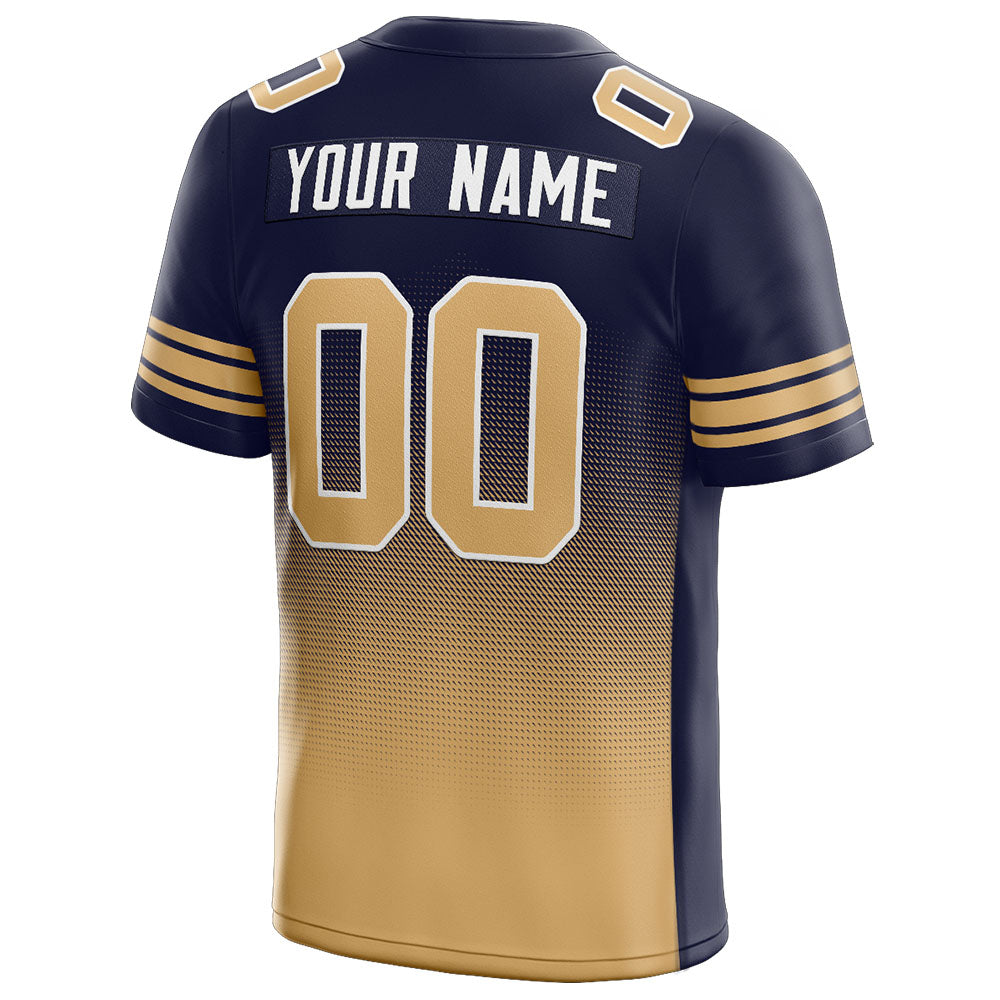 custom authentic gradient fashion football jersey gold-navy