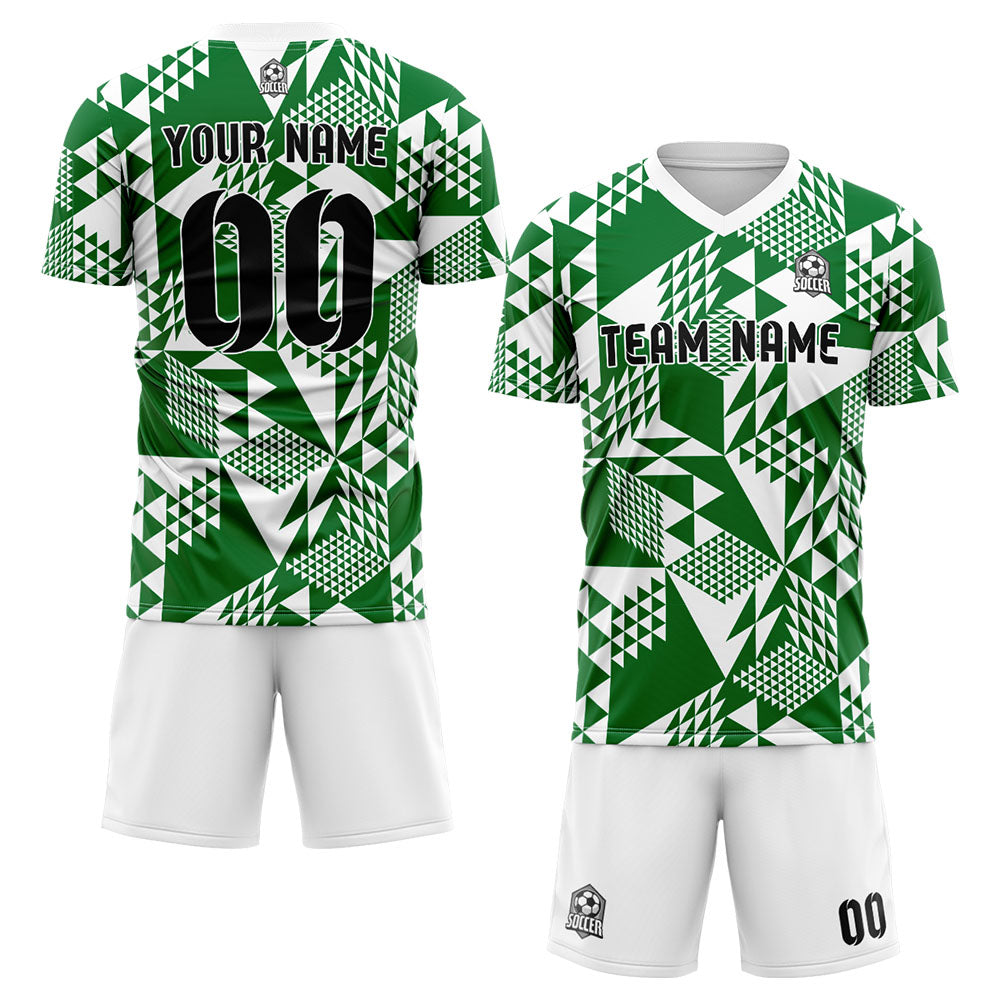 custom soccer set jersey kids adults personalized soccer green