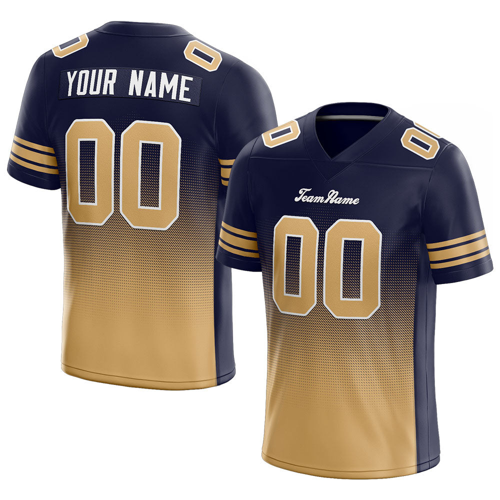 custom authentic gradient fashion football jersey gold-navy
