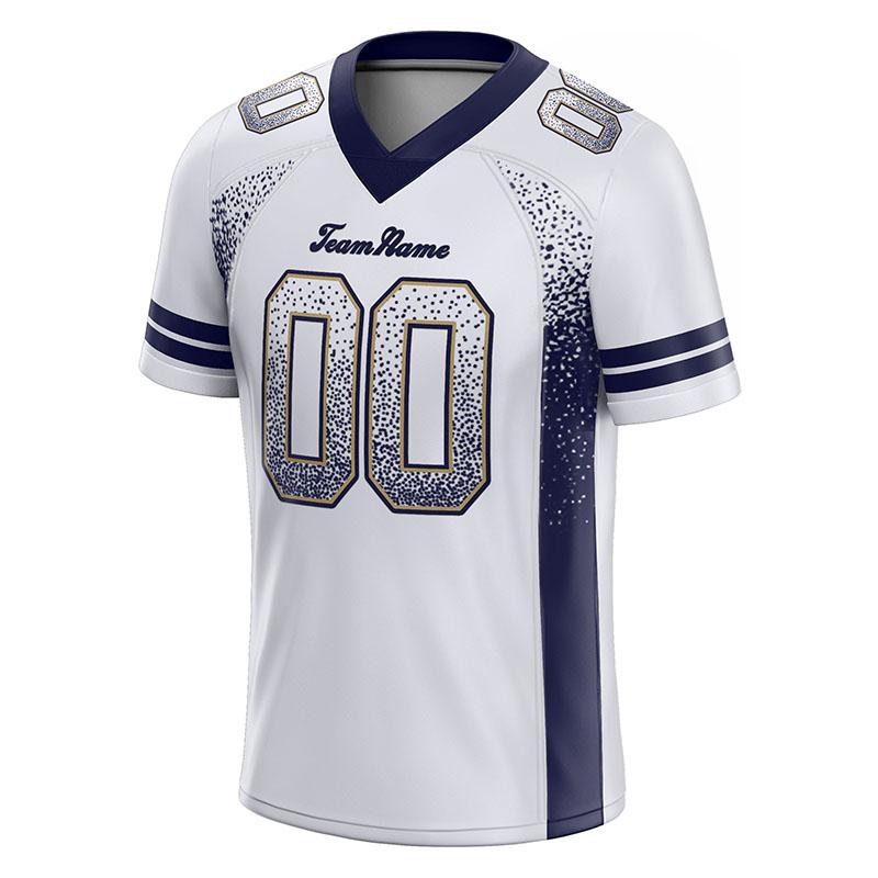 custom authentic drift fashion football jersey white-navy mesh