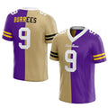 custom authentic split fashion football jersey gold-purple mesh