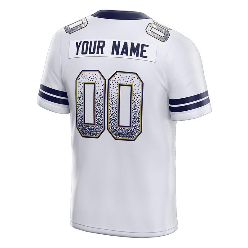 custom authentic drift fashion football jersey white-navy mesh