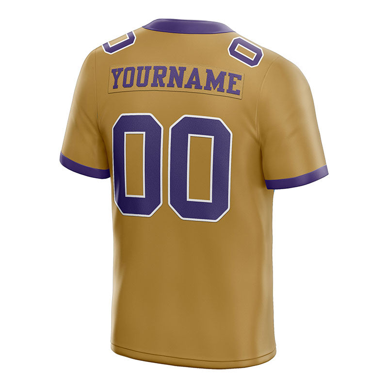 customized authentic football jersey old gold purple-white mesh