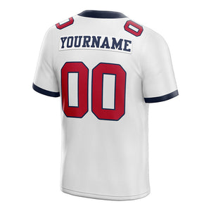 customized authentic football jersey white red-navy  mesh