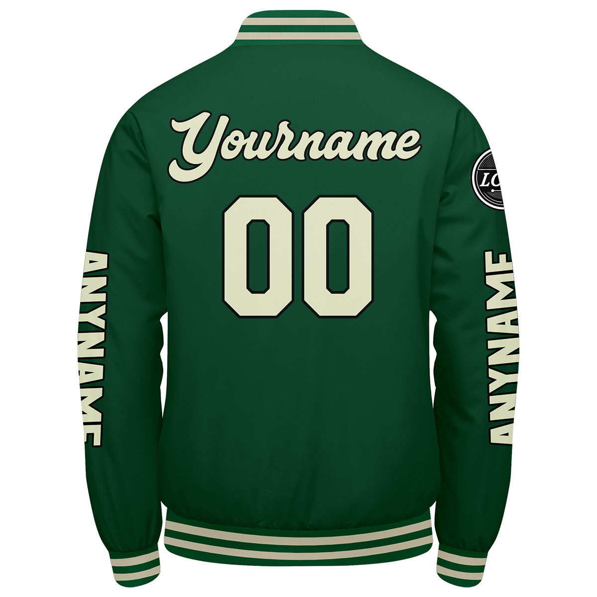 Chaquetas universitarias personalizadas de color verde crema para hombres & mujeres y jóvenes & Chaquetas Letterman personalizadas