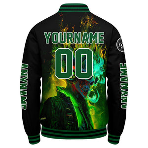 Chaquetas universitarias personalizadas en verde y negro para hombres & mujeres y jóvenes & Chaquetas Letterman personalizadas