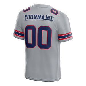 customized authentic football jersey  gray navy-red mesh