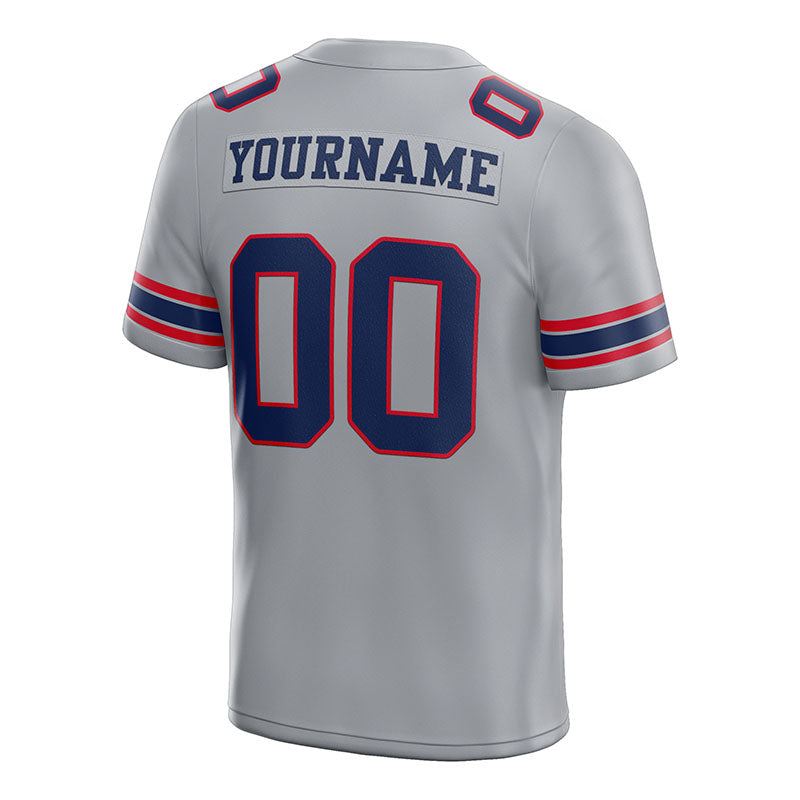 customized authentic football jersey  gray navy-red mesh