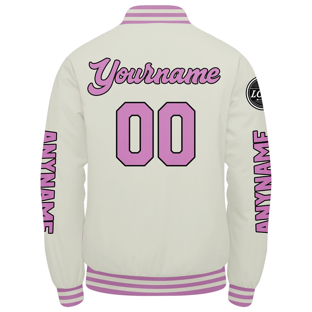 Chaquetas universitarias personalizadas color crema y rosa para hombres & mujeres y jóvenes & Chaquetas Letterman personalizadas