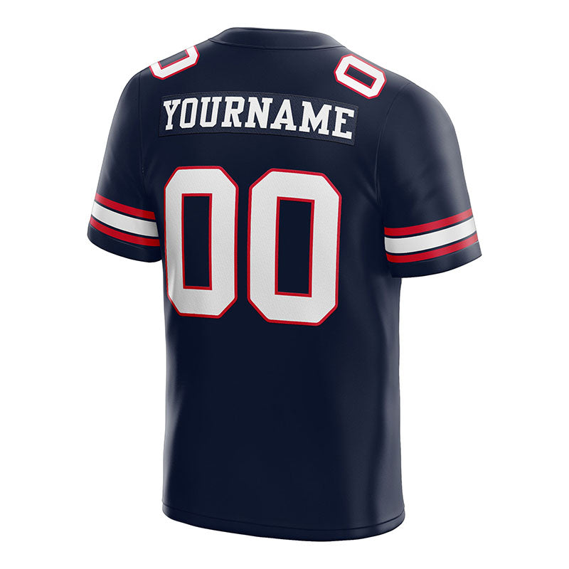 customized authentic football jersey  navy white - red mesh