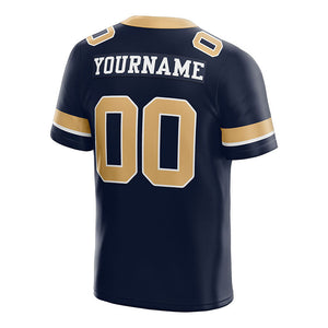 customized authentic football jersey apricot navy-gold mesh