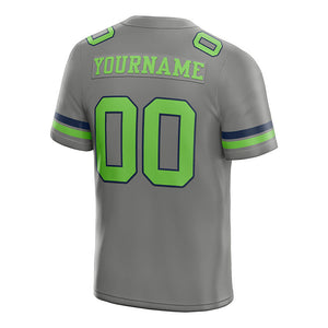 customized authentic football jersey navy grey -white mesh