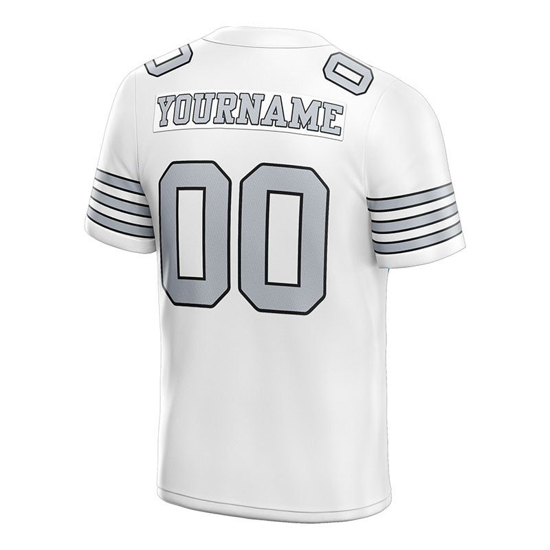 customized  authentic football jersey white gray-black mesh
