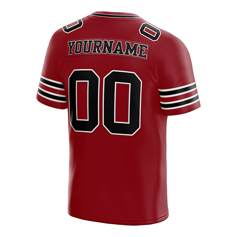 customized authentic football jersey red black-white mesh