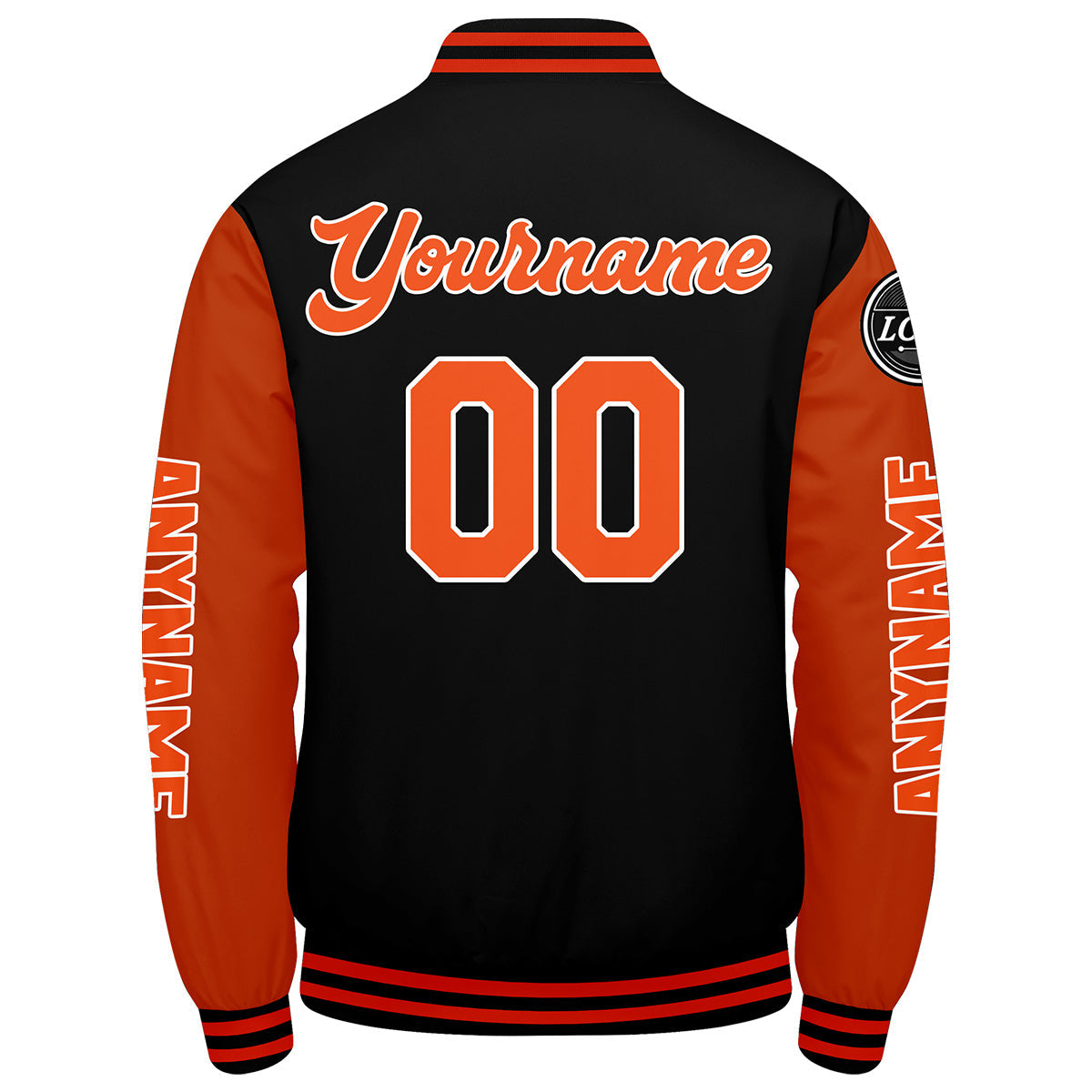 Chaquetas universitarias personalizadas negras y naranjas para hombres & mujeres y jóvenes & Chaquetas Letterman personalizadas
