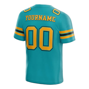 customized  authentic football jersey aqua orange-white mesh