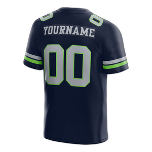 customized authentic football jersey navy grey -white mesh