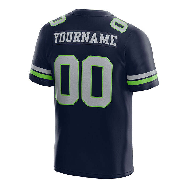 customized authentic football jersey navy grey -white mesh