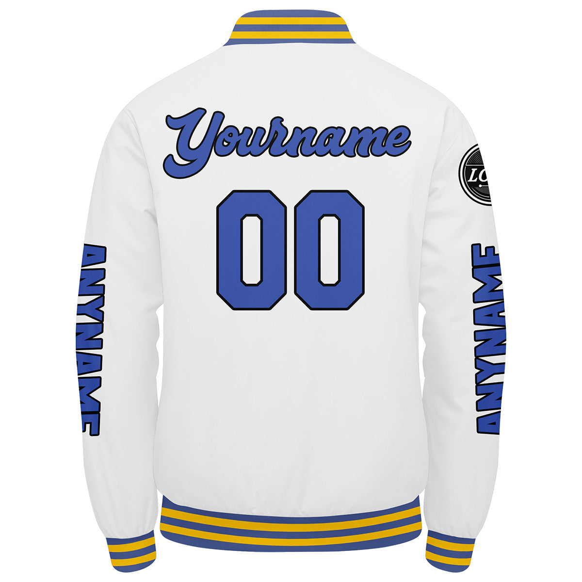 Chaquetas universitarias blancas y azules personalizadas para hombres & mujeres y jóvenes & Chaquetas Letterman personalizadas
