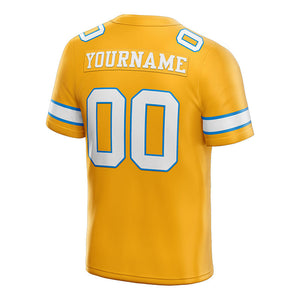 customized  authentic football jersey yellow white -powder blue  mesh