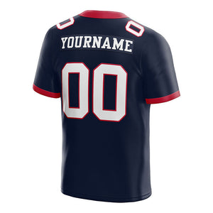 custom authentic football jersey navy white-red mesh