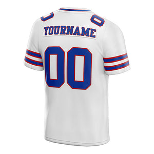 customized authentic football jersey white blue-red mesh