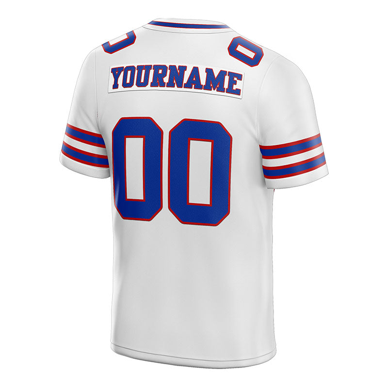 customized authentic football jersey white blue-red mesh