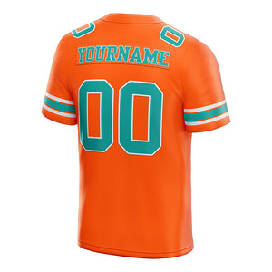 customized authentic football jersey white green- orange mesh